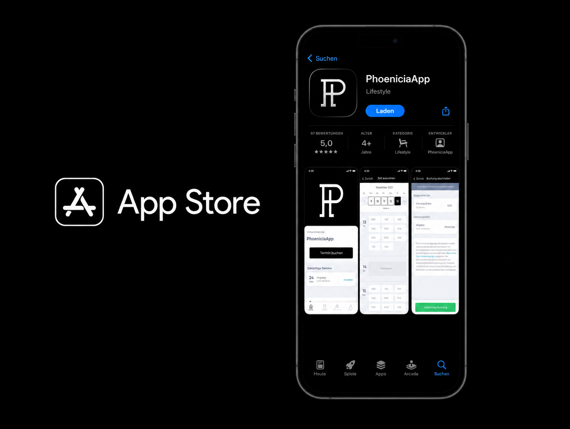 Originalansicht der PhoeniciaApp im App Store